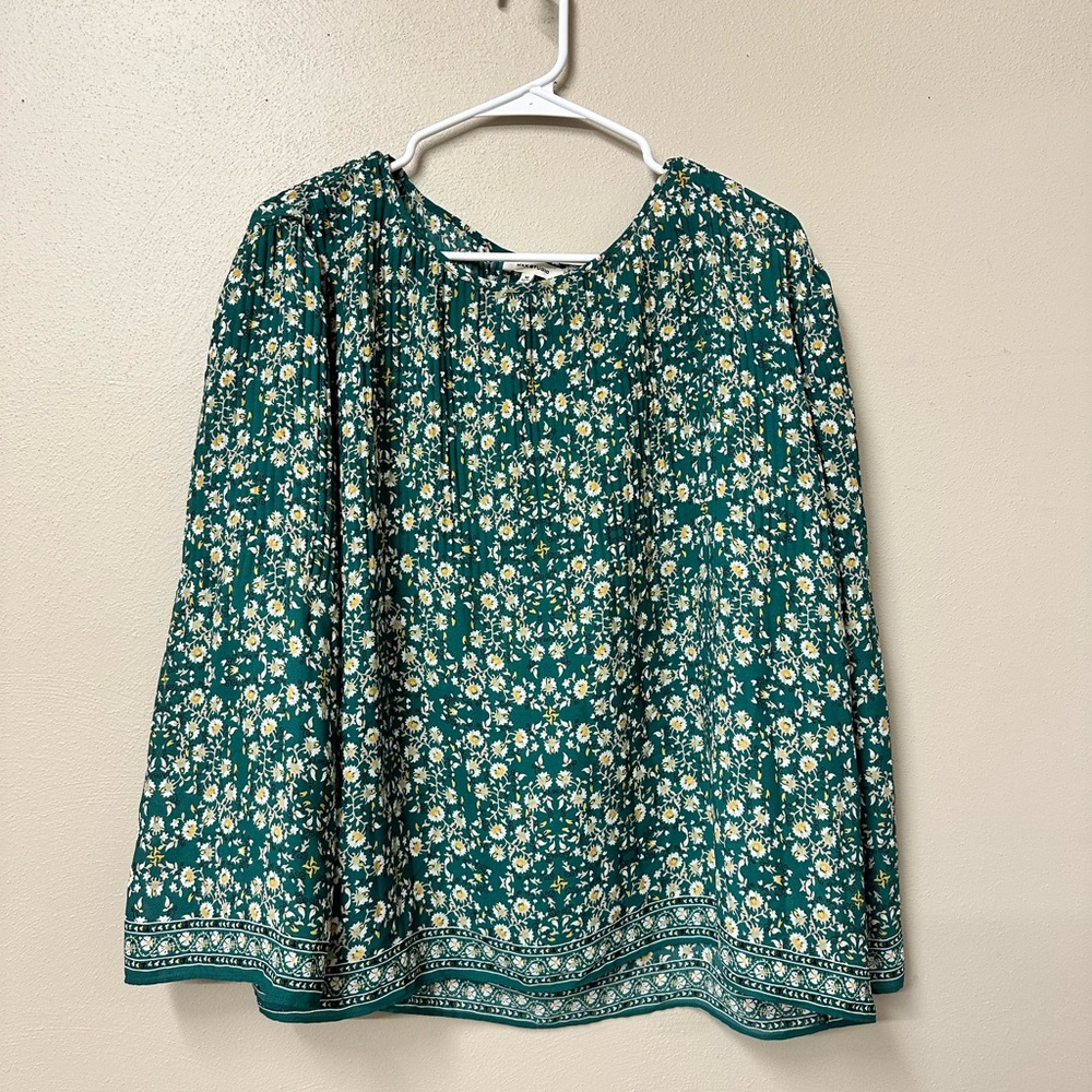 Max Studio Teal Floral Blouse